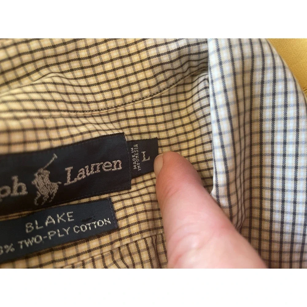 Ralph Lauren Blake Shirt Mens Large  Plaid  Button Up Long‎ Sleeve